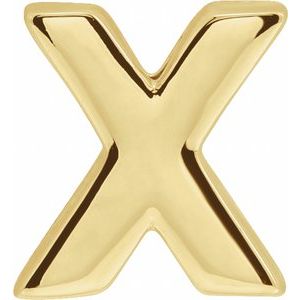 14K Yellow Gold Block Initial X Slide Pendant
