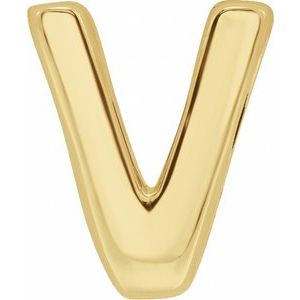 14K Yellow Gold Block Initial V Slide Pendant