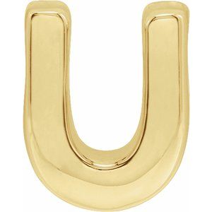 14K Yellow Gold Block Initial U Slide Pendant