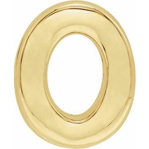 14K Yellow Gold Block Initial O Slide Pendant