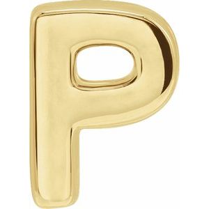 14K Yellow Gold Block Initial P Slide Pendant