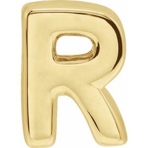 14K Yellow Gold Block Initial R Slide Pendant
