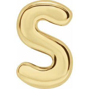 14K Yellow Gold Block Initial S Slide Pendant
