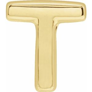 14K Yellow Gold Block Initial T Slide Pendant