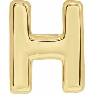 14K Yellow Gold Block Initial H Slide Pendant