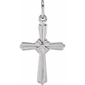 14K White Gold Cross Pendant