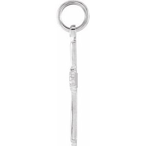 14K White Gold Cross Pendant