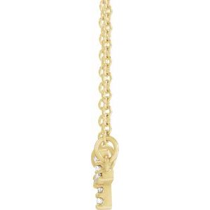 14K Yellow Gold .05 CTW Natural Diamond Sideways Cross 16-18" Necklace
