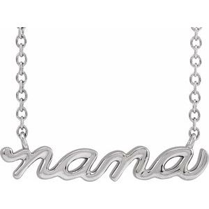 Platinum 19.57x4.61 mm Nana 18" Necklace