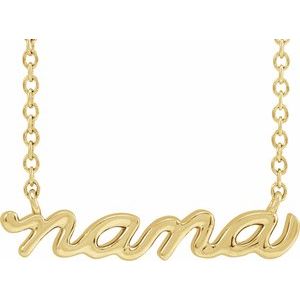14K Yellow Gold 19.57x4.61 mm Nana 18" Necklace