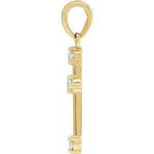 14K Yellow Gold .07 CTW Natural Diamond Cross Pendant