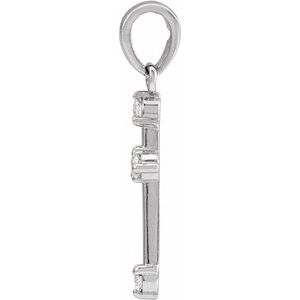 Platinum .07 CTW Natural Diamond Cross Pendant