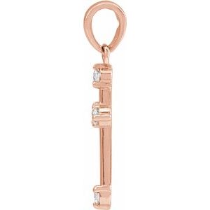 14K Rose Gold .07 CTW Natural Diamond Cross Pendant