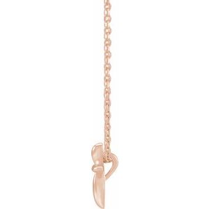 14K Rose Gold 10x7.72 mm Cross 16-18" Necklace