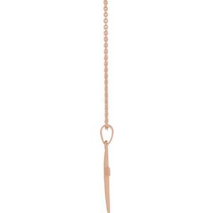 14K Rose Gold Cross 18" Necklace