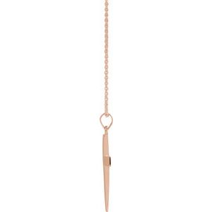 14K Rose Gold Cross 18" Necklace