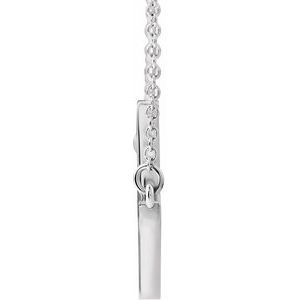 Sterling Silver 28x16.2 mm Sideways Cross 16-18" Necklace