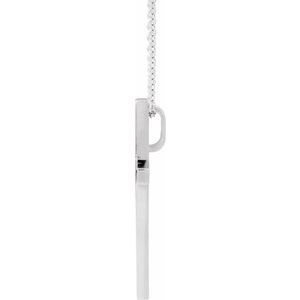 14K White Gold 25.7x15.7 mm Cross 18" Necklace
