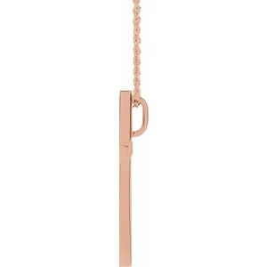 14K Rose Gold 25.7x15.7 mm Cross 18" Necklace