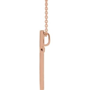 14K Rose Gold 17.4x11.1 mm Cross 18" Necklace