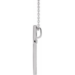 14K White Gold 21.7x13.5 mm Cross 18" Necklace