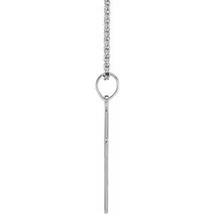 14K White Gold .01 CT Natural Diamond Cross 18" Necklace