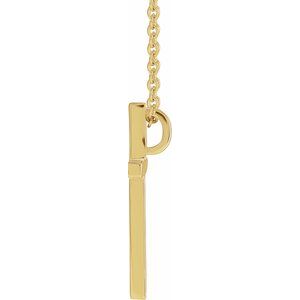 14K Yellow Gold 12x7.6 mm Cross 18" Necklace