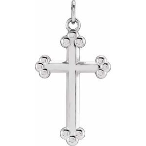 14K White Gold Cross Pendant