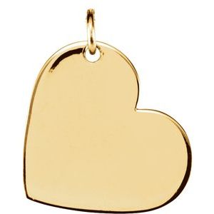14K Yellow Gold Be PoshÂ® Engravable Heart Pendant