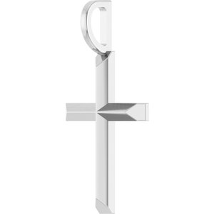14K White Gold Knife-Edge Cross Charm/Pendant