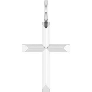 Platinum Knife-Edge Cross Charm/Pendant