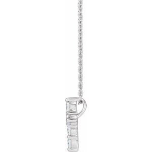 14K White Gold 1/2 CTW Lab-Grown Diamond Cross 18" Necklace