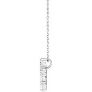 14K White Gold 3/4 CTW Lab-Grown Diamond Cross 18" Necklace