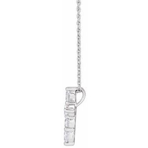 14K White Gold 1 CTW Lab-Grown Diamond Cross 18" Necklace