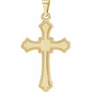 14K Yellow Gold Cross Pendant
