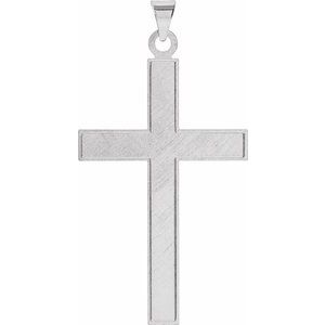 14K White Gold 25.9x12 mm Cross Pendant