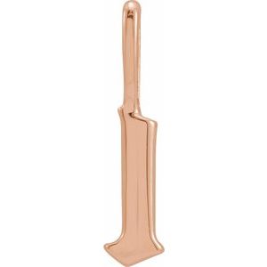 14K Rose Gold Gothic Initial L Charm/Pendant