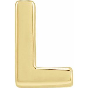 14K Yellow Gold Block Initial L Slide Pendant