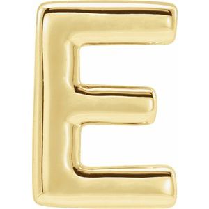 14K Yellow Gold Block Initial E Slide Pendant
