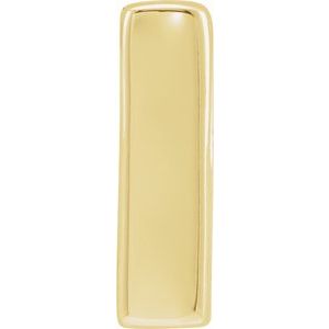 14K Yellow Gold Block Initial I Slide Pendant