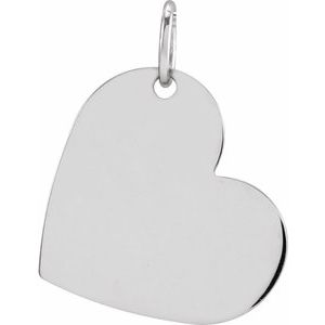 14K White Gold Be PoshÂ® Engravable Heart Pendant