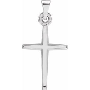 14K White Gold 23.38x11.75 mm Cross Pendant