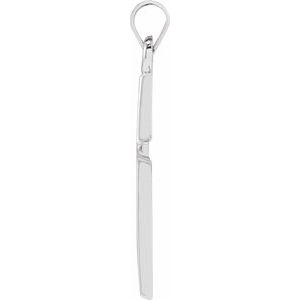 14K White Gold 27.8x15 mm Cross Pendant