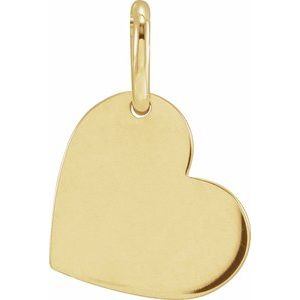 14K Yellow Gold Be PoshÂ® Engravable Heart Pendant