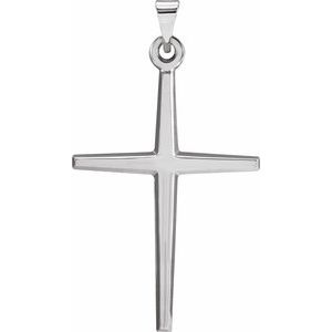 Platinum 32.5x18 mm Cross Pendant