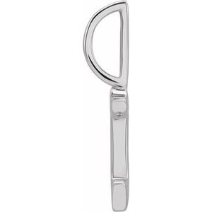 14K White Gold Gothic Initial O Charm/Pendant