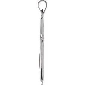 14K White Gold Methodist Cross Pendant