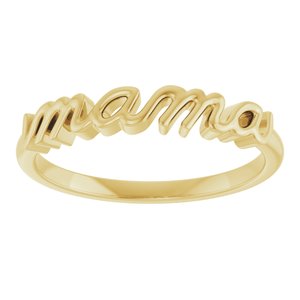 18K Yellow Gold Mama Ring