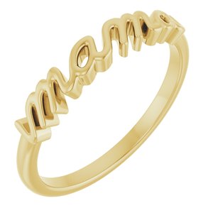 18K Yellow Gold Mama Ring
