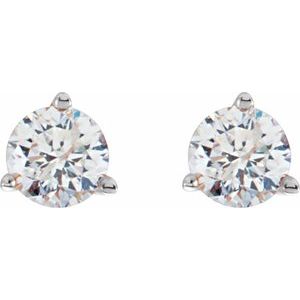 18K White Gold 1 CTW Natural Diamond Stud Earrings